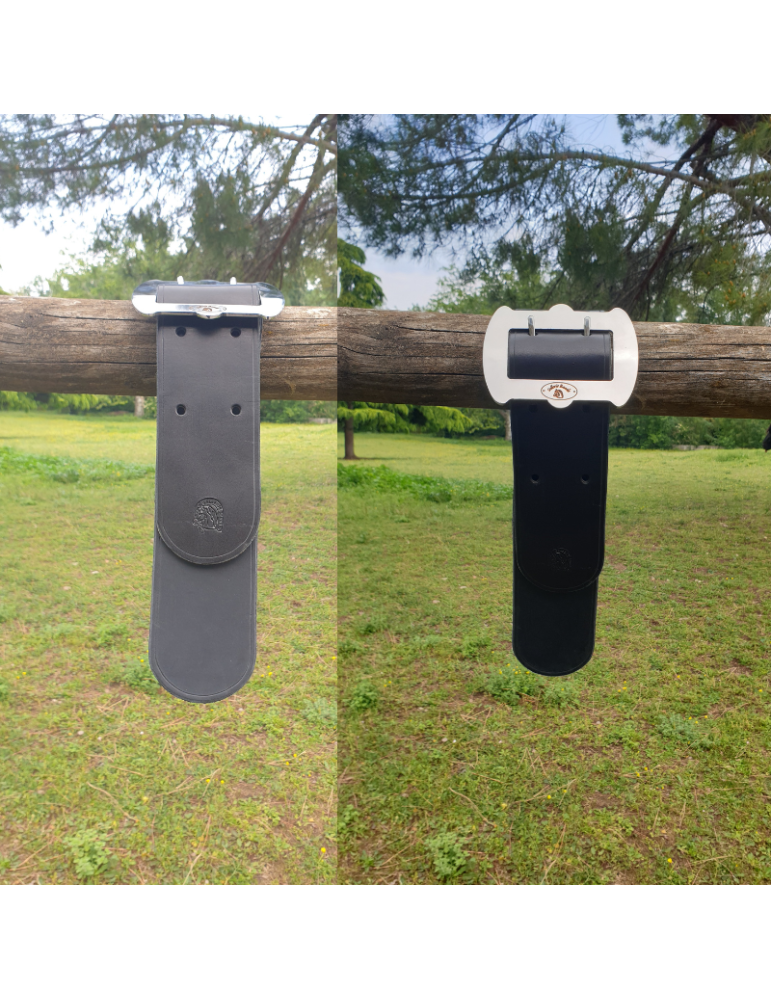 Collier cuir vache boucle inox