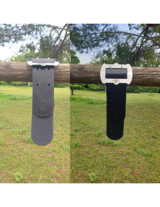 Collier cuir vache boucle inox