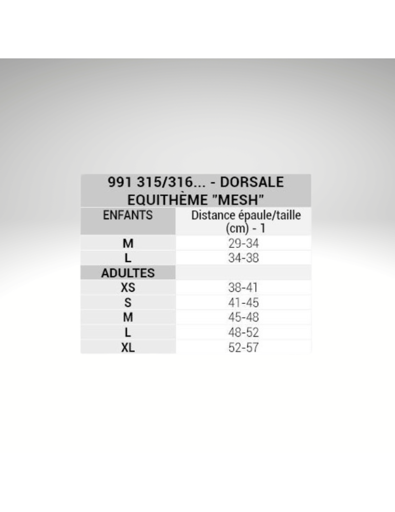 Dorsale "Mesh" EQUITHÈME