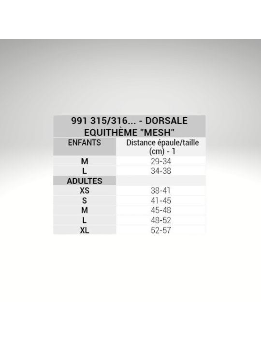 Dorsale "Mesh" EQUITHÈME