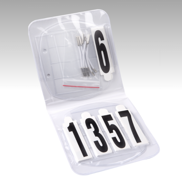 Set de numéros de départ ovale avec élastiques