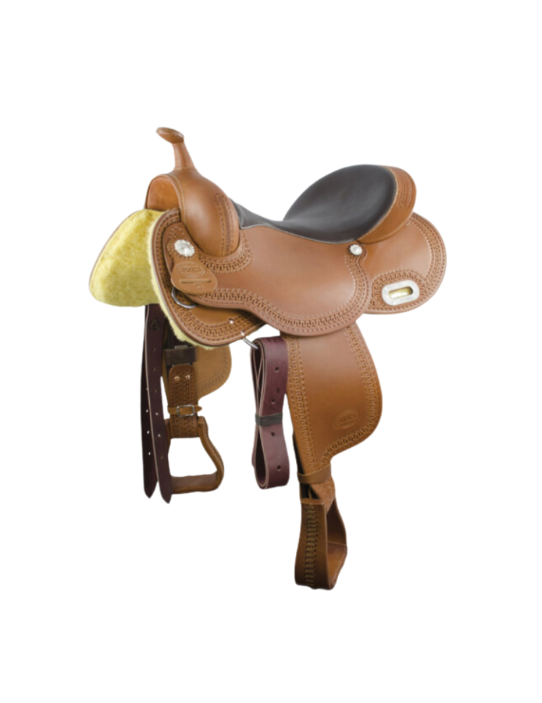Selle western cuir, brun foncé 15", 15.5", 16"