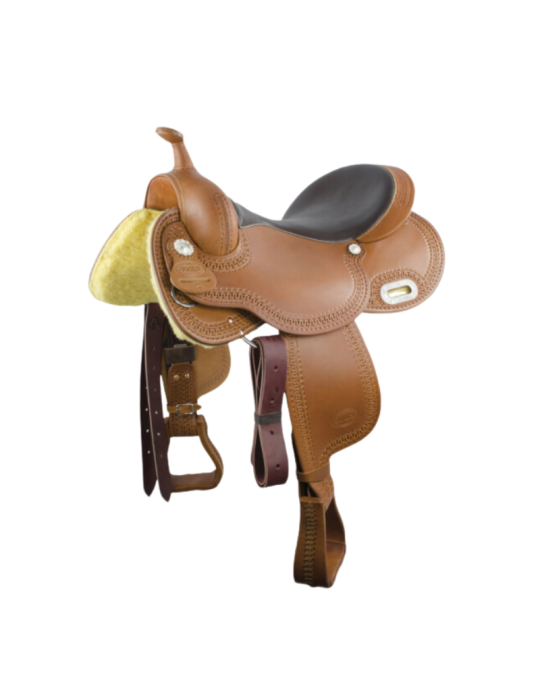 Selle western cuir, brun foncé 15", 15.5", 16"