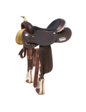 Selle western cuir, couleur cognac, brun foncé