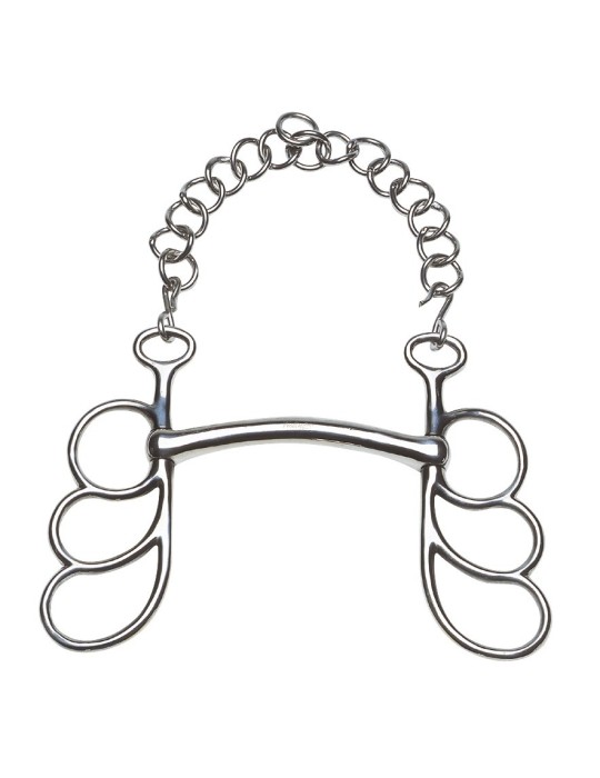 Mors papillon passage de langue inox à canon droit cintré vers le haut