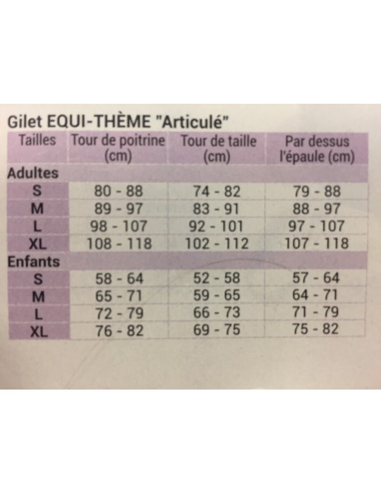 Gilet de protection articulé EQUIT